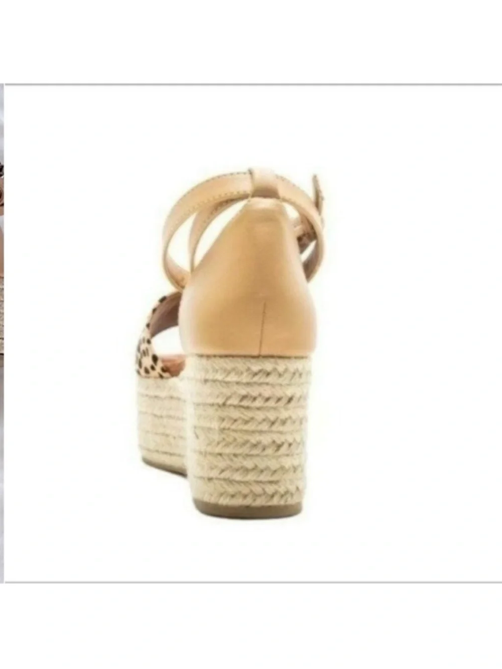 Sandals Tan leopard print espadrille platform wedge heels